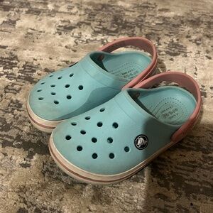 CROCS Ice Blue / White Kid’s Crocband Clogs Size 11 Children's